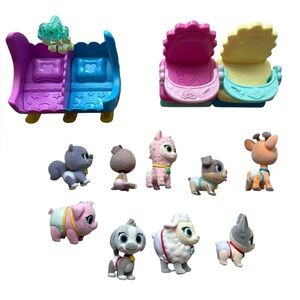 Disney Junior T.O.T.S. Flocked Animal Figures Lot of 9 + Highchair Rocking Chair